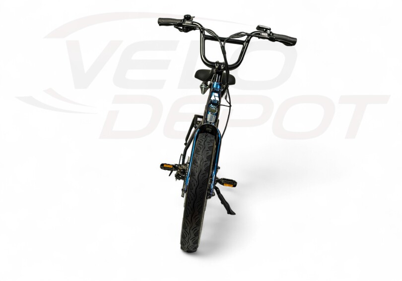 Vue 360° le vélo électrique fat bike BYKKI ESCAPADE bleu marine