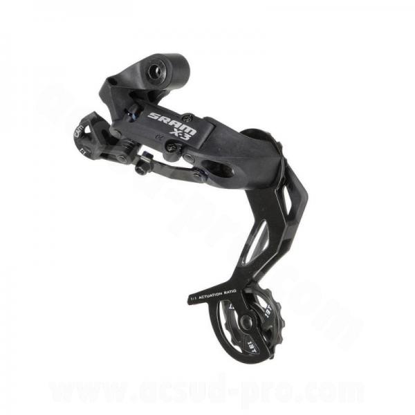 DERAILLEUR ARRIERE 7/8V. VTT SRAM X3 CHAPE LONGUE NOIR