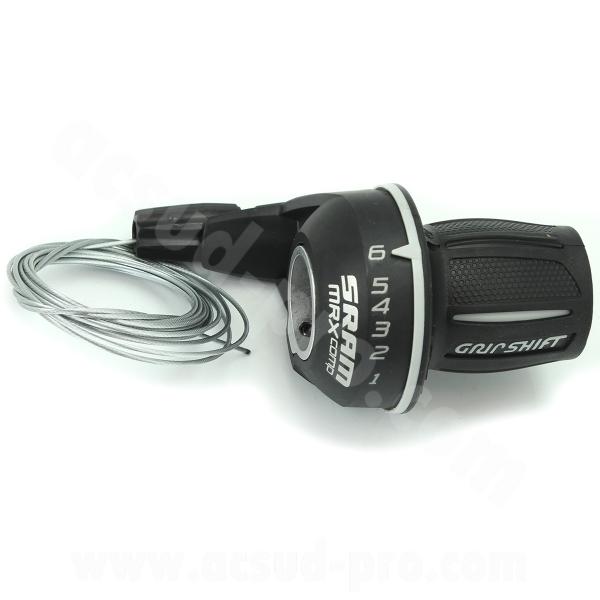 MANETTE DE DERAILLEUR DROITE 6V. POIGNEE TOURNANTE SRAM MRX - COMPATIBLE SHIMANO