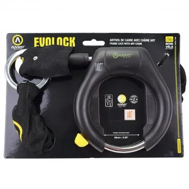 ANTIVOL VELO AUVRAY SET FER A CHEVAL EVO LOCK + CHAINE LASSO PLUG 8.5 X 900 - HOMOLOGUE ART / VELO SRA