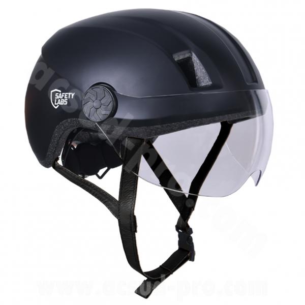 CASQUE VELO ADULTE SAFETY LABS IN-MOLD CITY 2 NOIR AVEC ECLAIRAGE LED INTEGREE T.M (54-57CM)