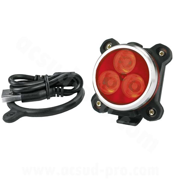 ECLAIRAGE VELO ARRIERE RECHARGEABLE USB OKTOS DISCO