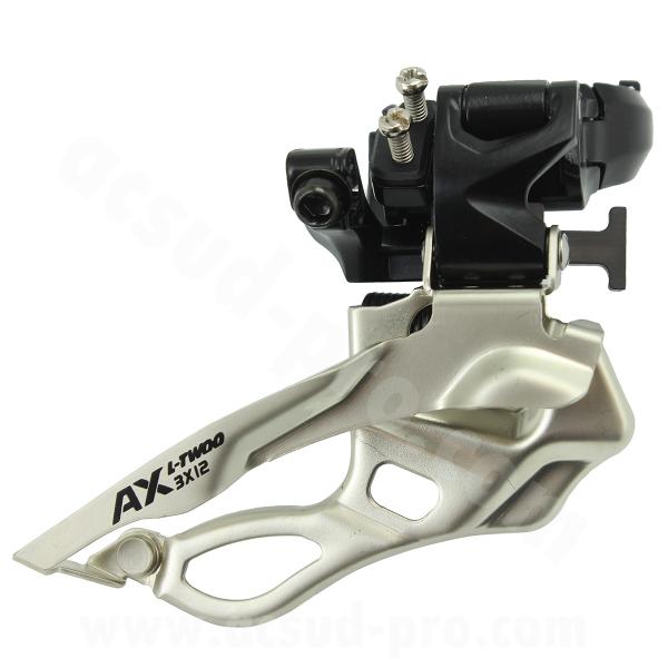 DERAILLEUR AVANT VTT L-TWOO AX TRIPLE PLATEAUX 12V. A COLLIER HAUT
