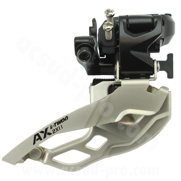 DERAILLEUR AVANT VTT L-TWOO AX DOUBLE PLATEAUX 11V. A COLLIER HAUT