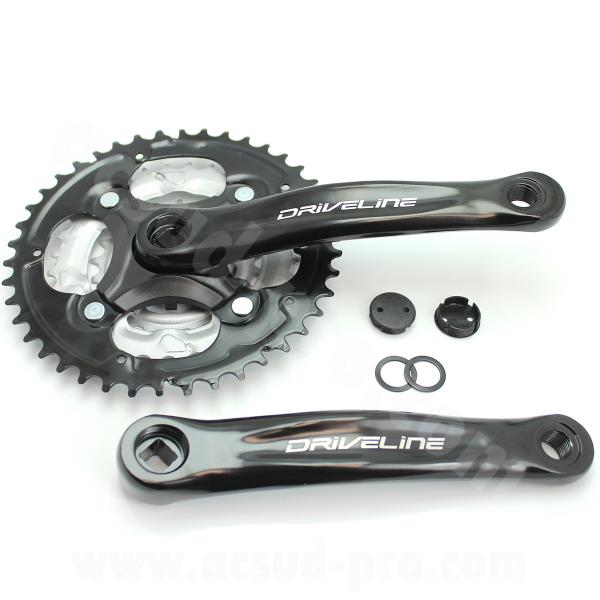 PEDALIER VTT-CITY 22/32/42 7/8V. 170mm ALU NOIR