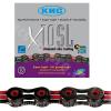 CHAINE VELO 10V. KMC X10SL 112 MAILLONS NOIR/ROUGE  241g 2.38
