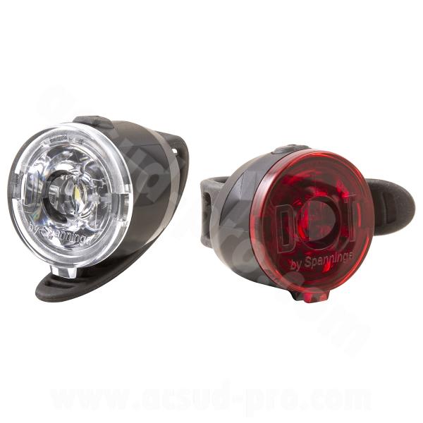 ECLAIRAGE VELO AVANT ET ARRIERE A PILES SPANNINGA SET DOT (SET - LA PAIRE)