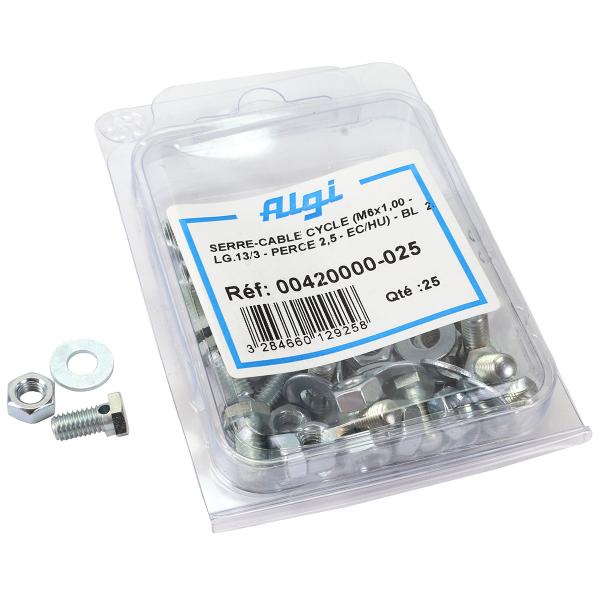 BOITE DE 25 SERRES CABLE DE FREIN VELO ALU (3 PIECES) 420000