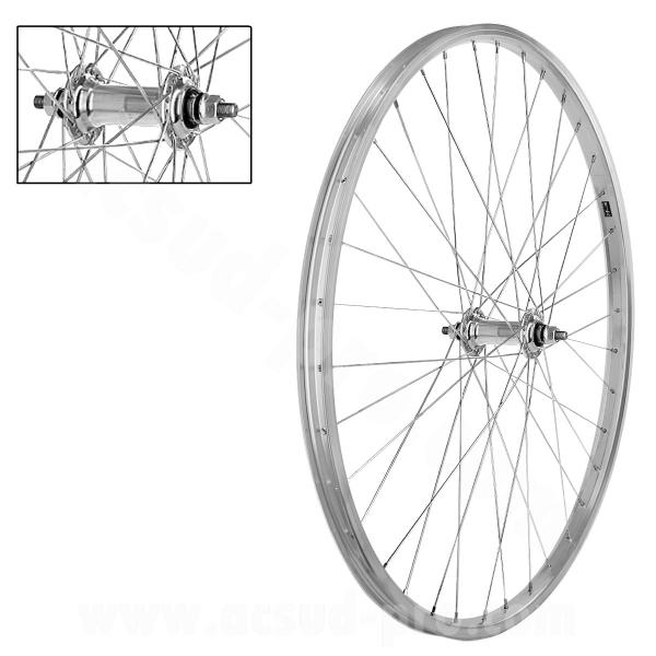 ROUE AVANT VELOX M110 ARGENT  27.5 - URBAN 36T ALU AXE PLEIN