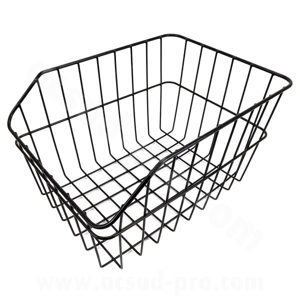 PANIER ARRIERE METAL NOIR RECTANGULAIRE - 40 X 30 X 23cm