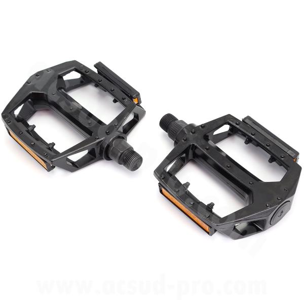 PAIRE DE PEDALE VELO BMX  FILTAGE 9/16 ALU NOIR