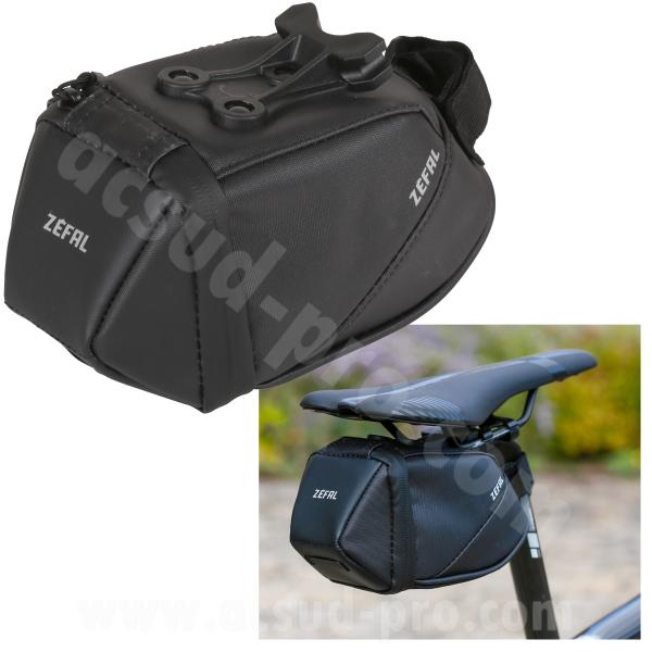 SACOCHE DE SELLE VELO ZEFAL IRON PACK 2 TF PACK M NOIR FIXATION RAIL DE SELLE