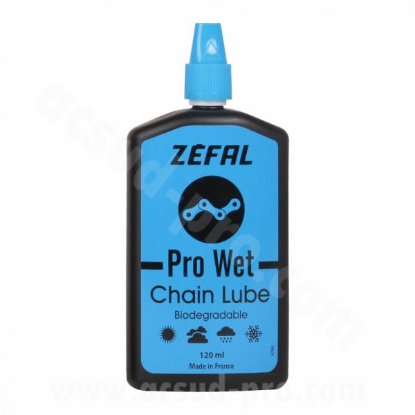 LUBRIFIANT BIO ZEFAL PRO WET POUR LA CHAINE POUR CONDITION HUMIDE OU BOUEUSE - 120ML