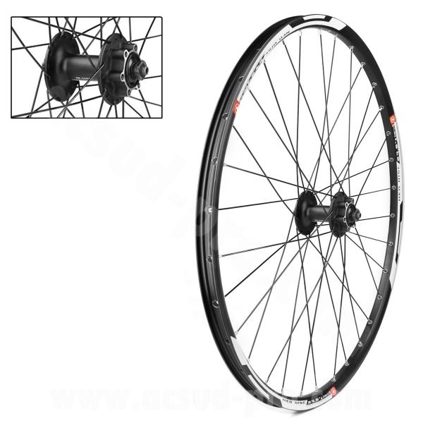 ROUE AVANT VELO 27.5" VELOX XC / ALL MOUNTAIN NEO DISC ALU MOYEU SHIMANO DEORE M475 6 TROUS