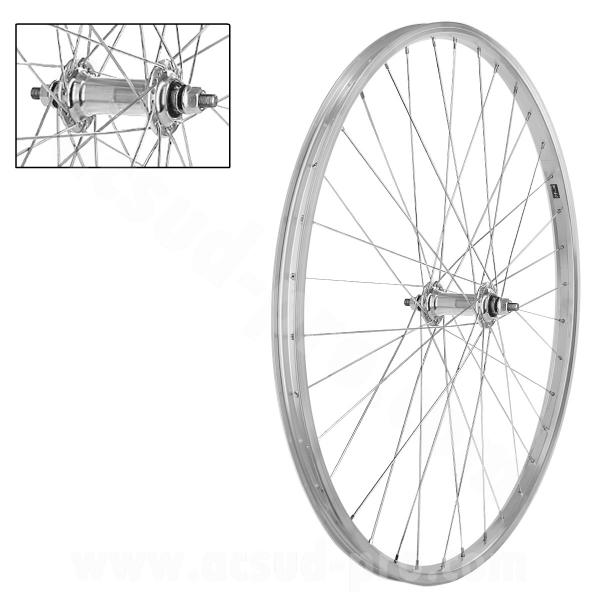 ROUE AVANT VELO 26" AXE PLEIN SANS ECROU