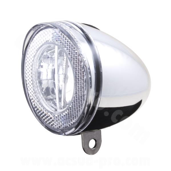 ECLAIRAGE VELO AVANT A PILES SUR FOURCHE SPANNINGA SWINGO RETRO CHROME (VRAC)