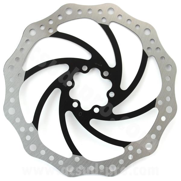 DISQUE FREIN VELO LB-R6 Ø180mm 6 TROUS ARGENT/NOIR TYPE GALFER R6