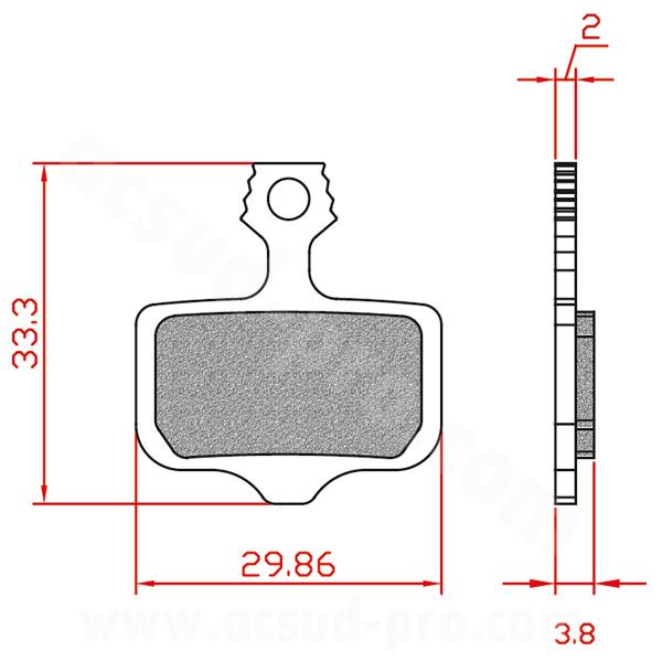 PLAQUETTE DE FREIN VELO BRENTA E-BIKE/ SEMI METAL COMPATIBLE AVID ELIXIR 9/7/5. SRAM XX/XO/DB
