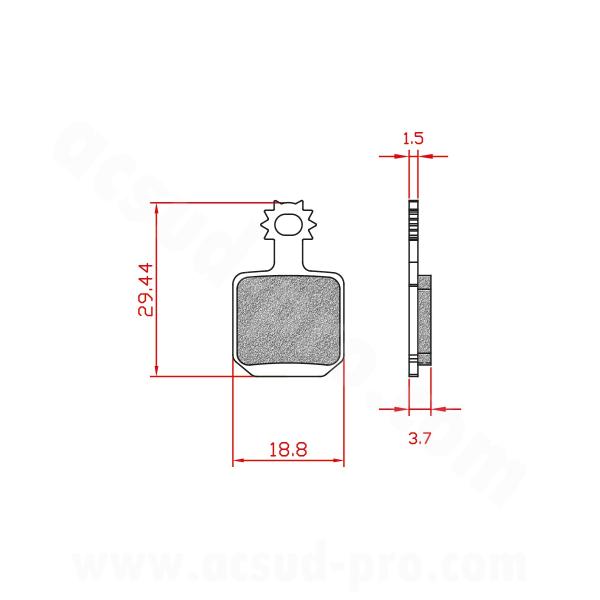 PLAQUETTE DE FREIN VELO BRENTA ORGANIQUE COMPATIBLE MAGURA CT 5 MTC5 MT5  MT7 (4 pièces)