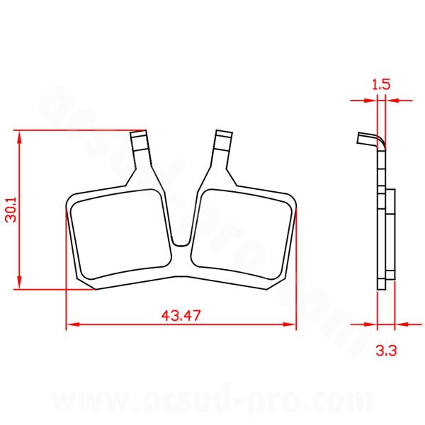 PLAQUETTE DE FREIN VELO BRENTA ORGANIQUE COMPATIBLE MAGURA MT5. MT5 PRO. MT TRAIL SPORT (avant)