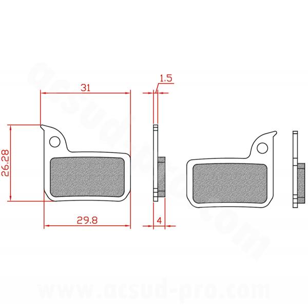PLAQUETTE DE FREIN VELO BRENTA E-BIKE/ SEMI METAL COMPATIBLE SRAM FORCE. RED. RIVAL. APEX HRD ET ULTIMATE