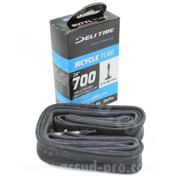 CHAMBRE A AIR VELO 700 x 25/28C  28 x 15/8 x 11/8  F/V 36mm DELI TIRE / WTP PRESTA VP