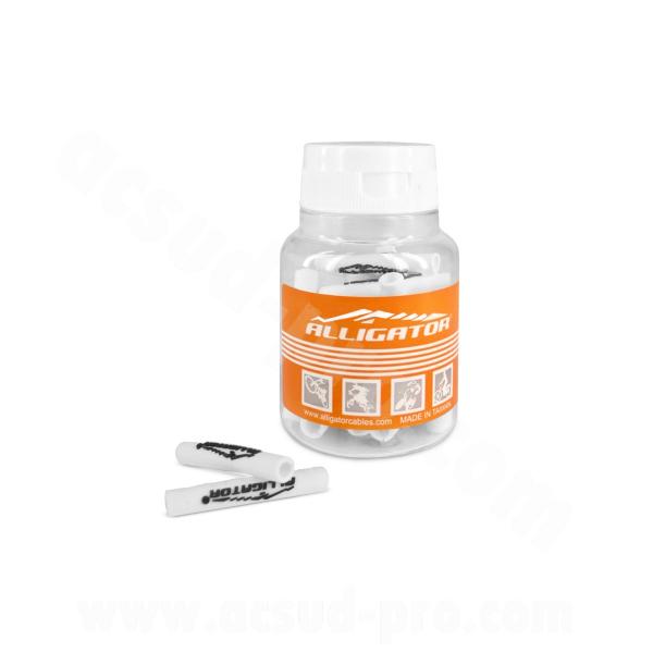 BOITE 20 PROTEGES GAINES EN SILICONE Ø4  ALLIGATOR BLANC