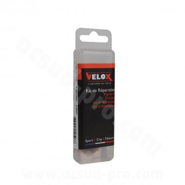 NECESSAIRE REPARATION VELOX (6 RUSTINES Ø25 + TUBE COLLE DISSOLUTION 5 ML + RAPE METAL)