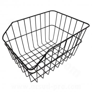 PANIER ARRIERE METAL NOIR RECTANGULAIRE - 40 X 30 X 23cm