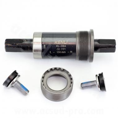 BOITIER DE PEDALIER CUVETTES AXE CARRE ACIER L 124 mm