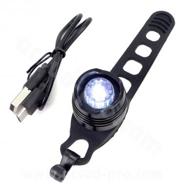 ECLAIRAGE VELO AVANT USB LED POUR CINTRE ET TIGE DE SELLE