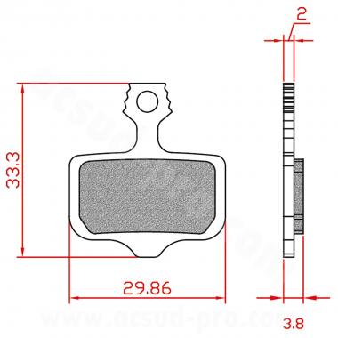 PLAQUETTE DE FREIN VELO BRENTA ORGANIQUE COMPATIBLE AVID ELIXIR 9/7/5/3/1. SRAM XX/XO/DB