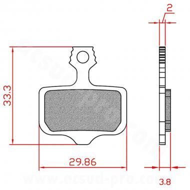 PLAQUETTE DE FREIN VELO BRENTA E-BIKE/ SEMI METAL COMPATIBLE AVID ELIXIR 9/7/5. SRAM XX/XO/DB