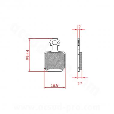 PLAQUETTE DE FREIN VELO BRENTA ORGANIQUE COMPATIBLE MAGURA CT 5 MTC5 MT5  MT7 (4 pièces)