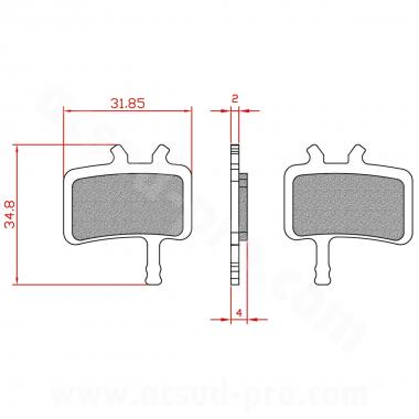PLAQUETTE DE FREIN VELO BRENTA ORGANIQUE COMPATIBLE AVID JUICY 3/5/7. ULTIMATE ET BB7