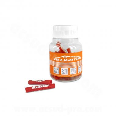 BOITE 20 PROTEGES GAINES EN  SILICONE Ø4  ALLIGATOR ROUGE