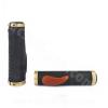 REVETEMENT POIGNEE VELO CITY LOCK-ON CUIR VERITABLE NOIR OR (LA PAIRE)