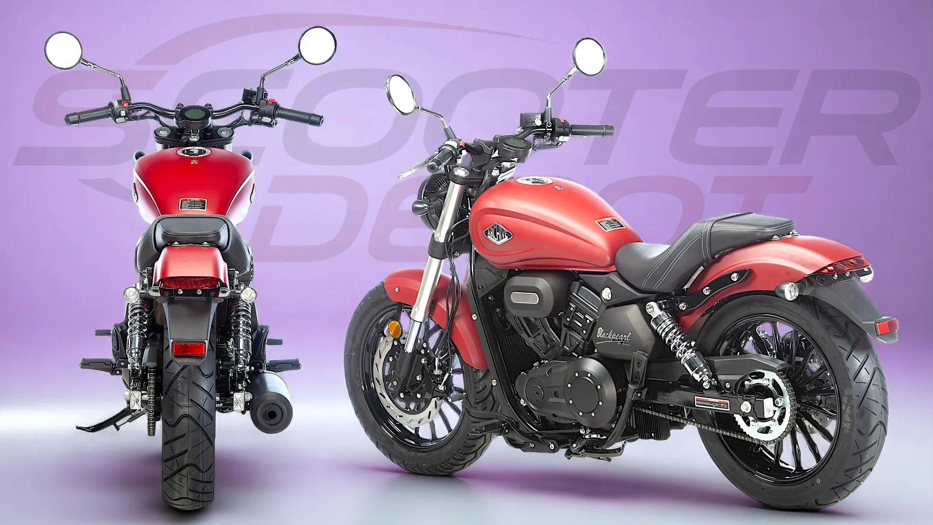 Moto 125cc BLACKPEARL Rouge mat-Style, confort et caractère