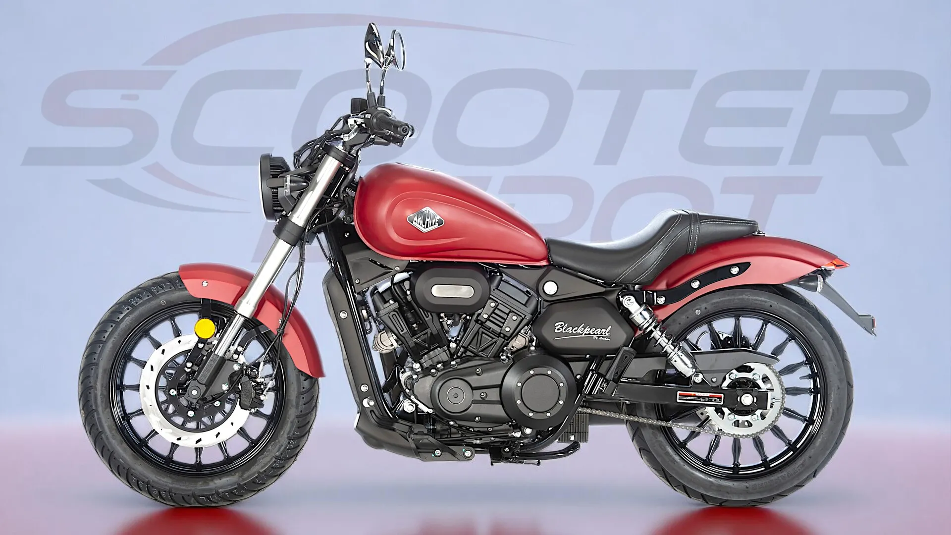 Moto 125cc BLACKPEARL Rouge mat-Style, confort et caractère
