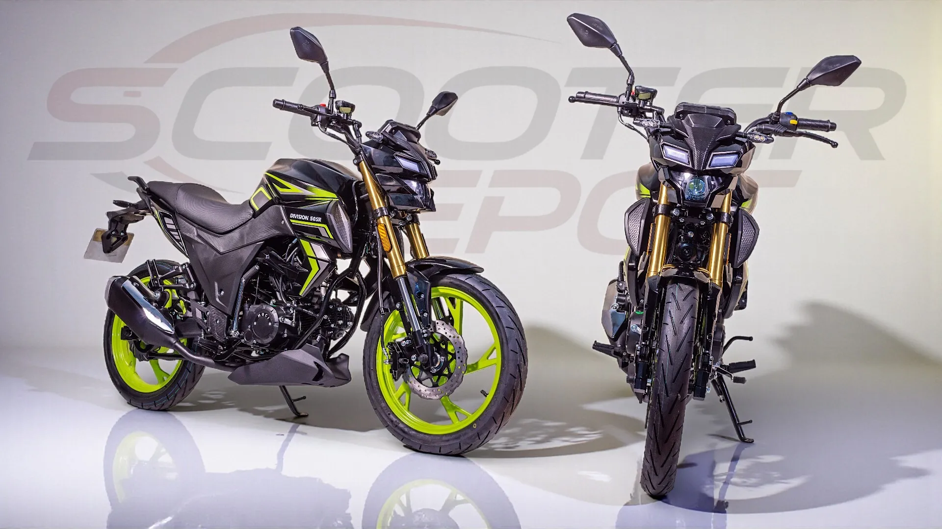 Moto 50cc ECCHO SR 50 2026 : Look MT & Jantes Jaune Fluo