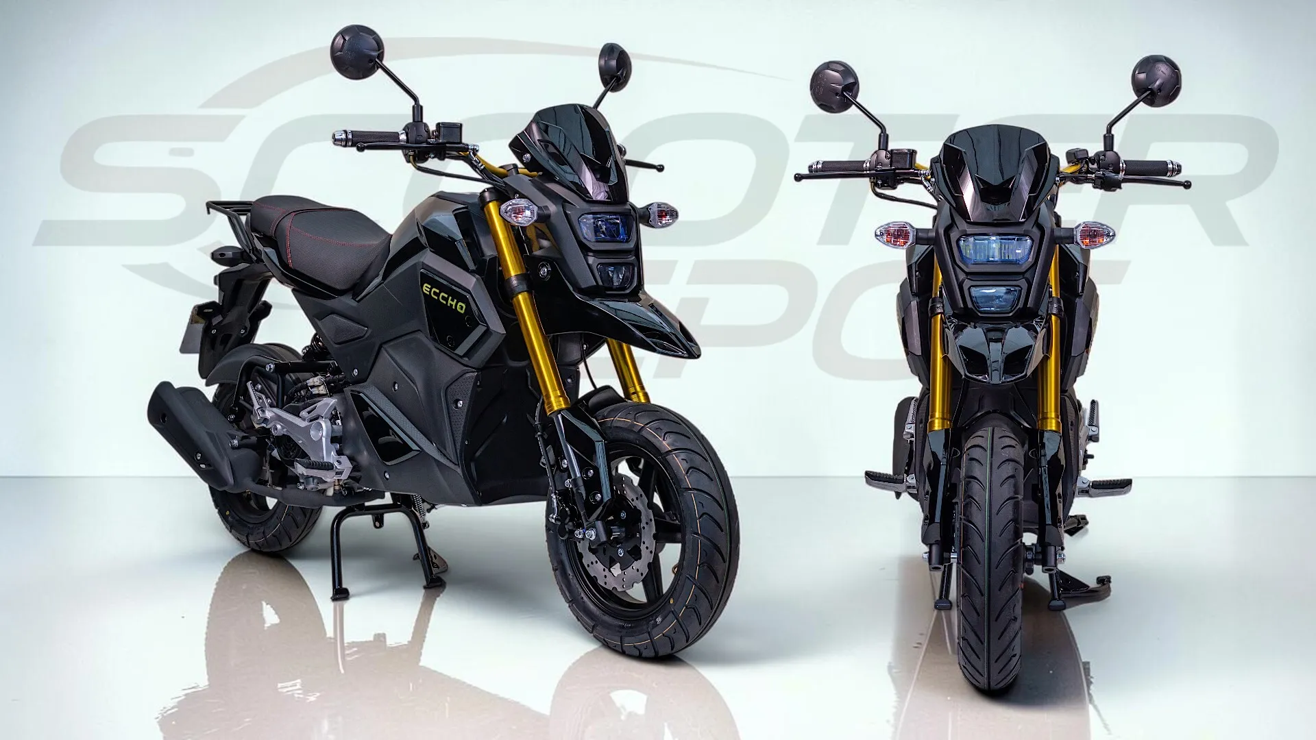 ECCHO STRIKE 50 Noire-Moto 50cc Automatique Compacte & Chic