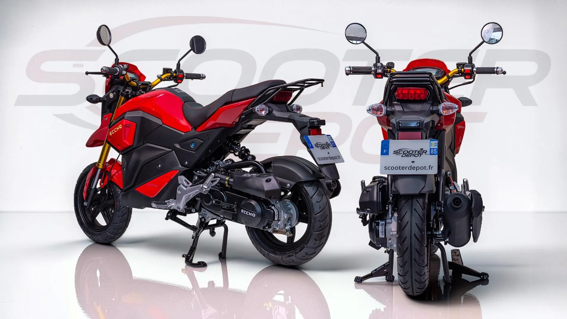 ECCHO STRIKE 50 rouge-Moto 50cc automatique compacte & pratique