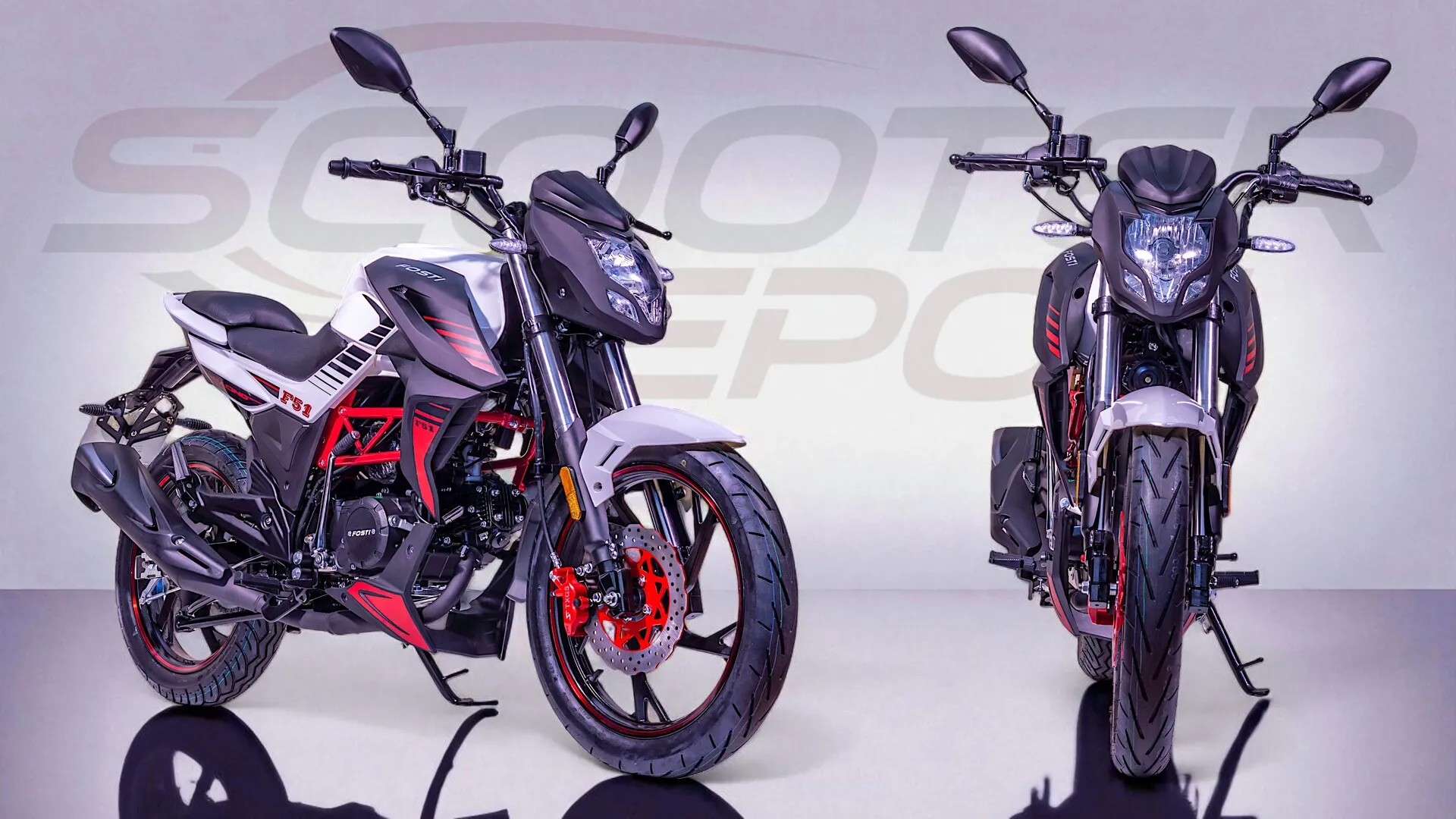 FOSTI F51 50cc blanche : moto 50 dès 14 ans, au look sportif