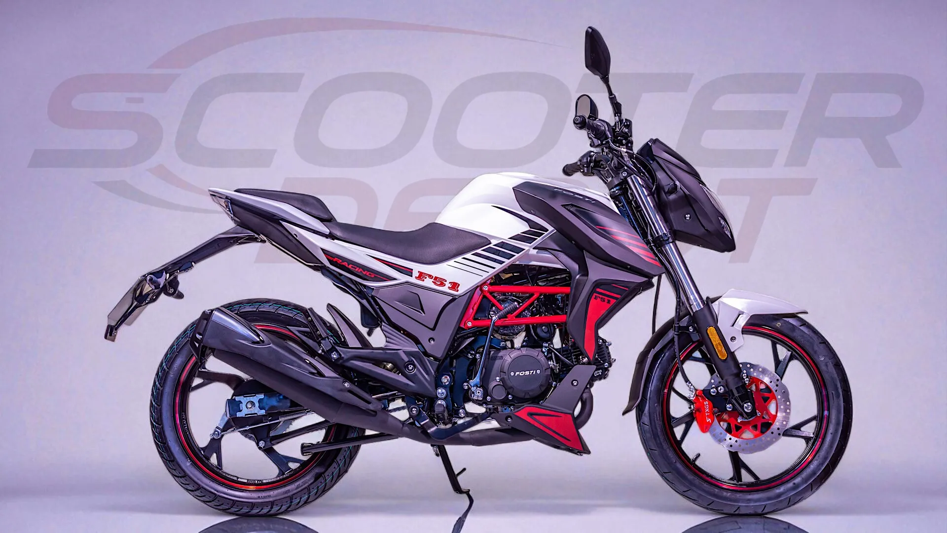 FOSTI F51 50cc blanche : moto 50 dès 14 ans, au look sportif