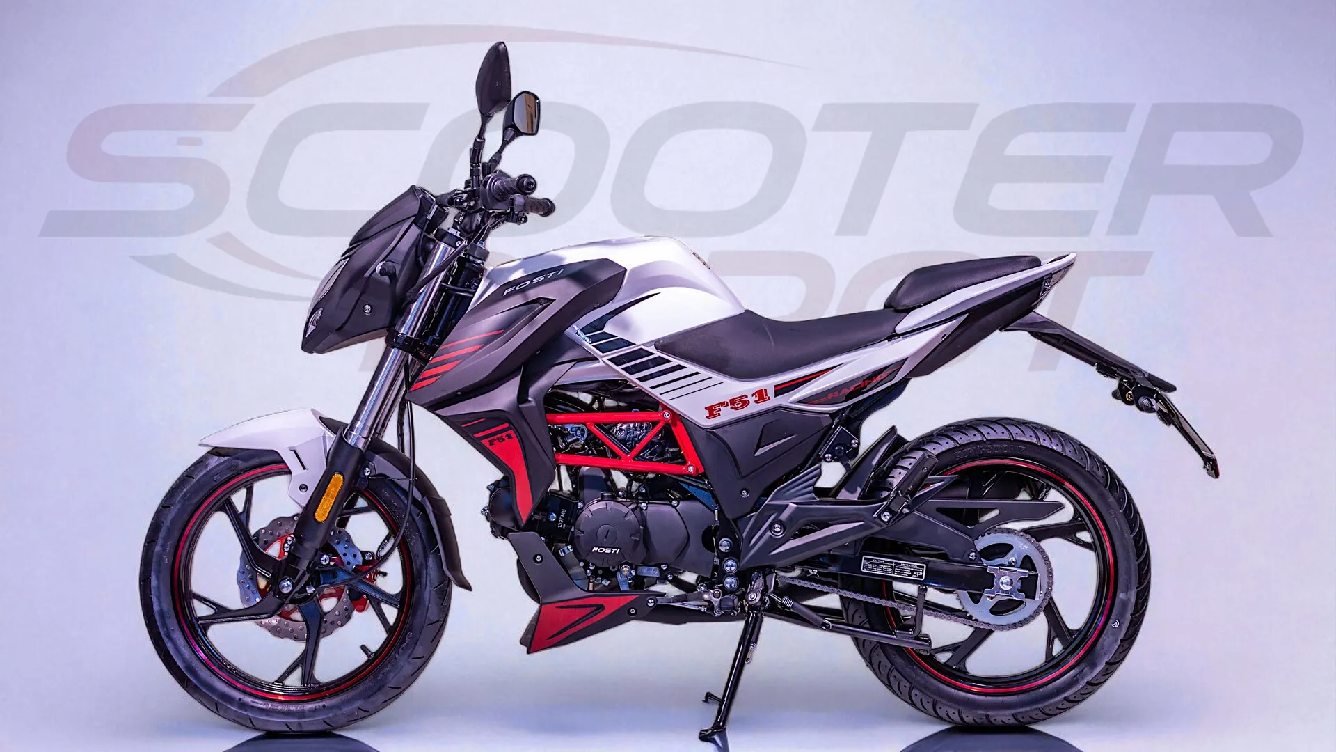 FOSTI F51 50cc blanche : moto 50 dès 14 ans, au look sportif