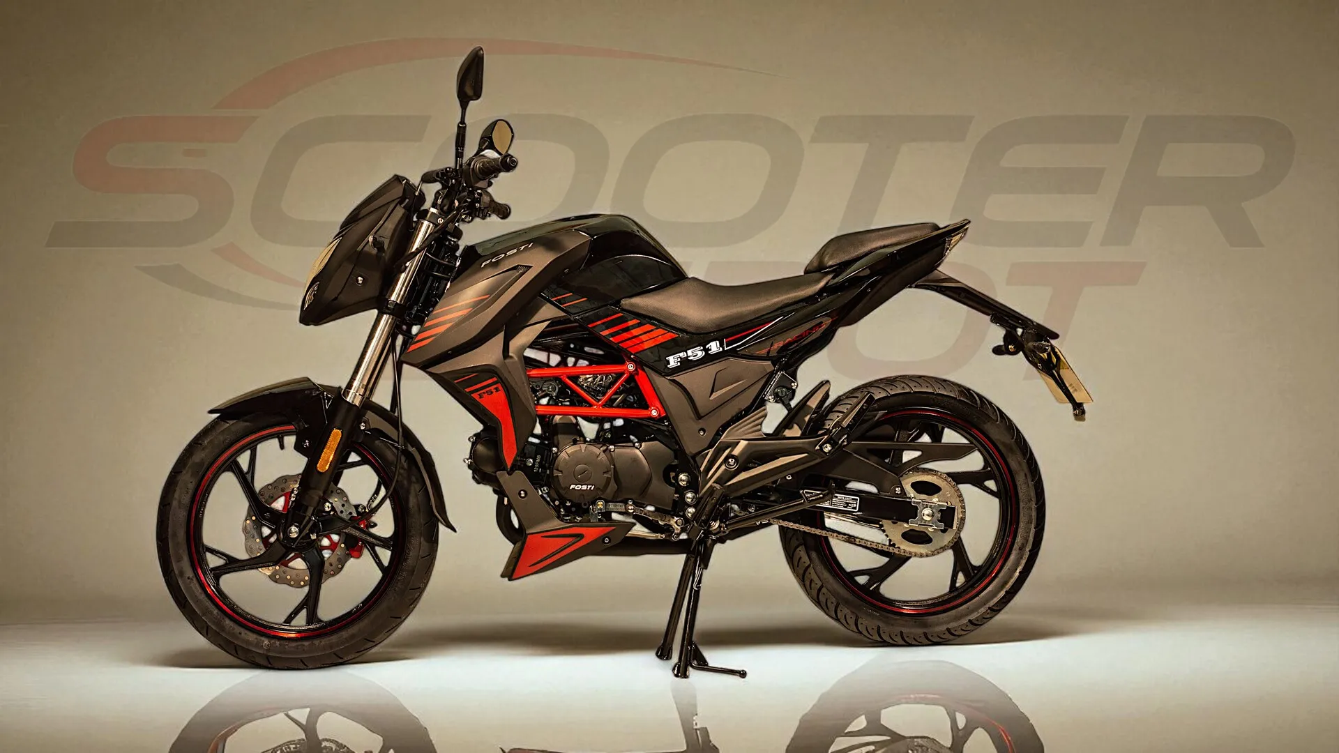 Moto FOSTI F51 50cc noire : moto 50 dès 14 ans au style racé