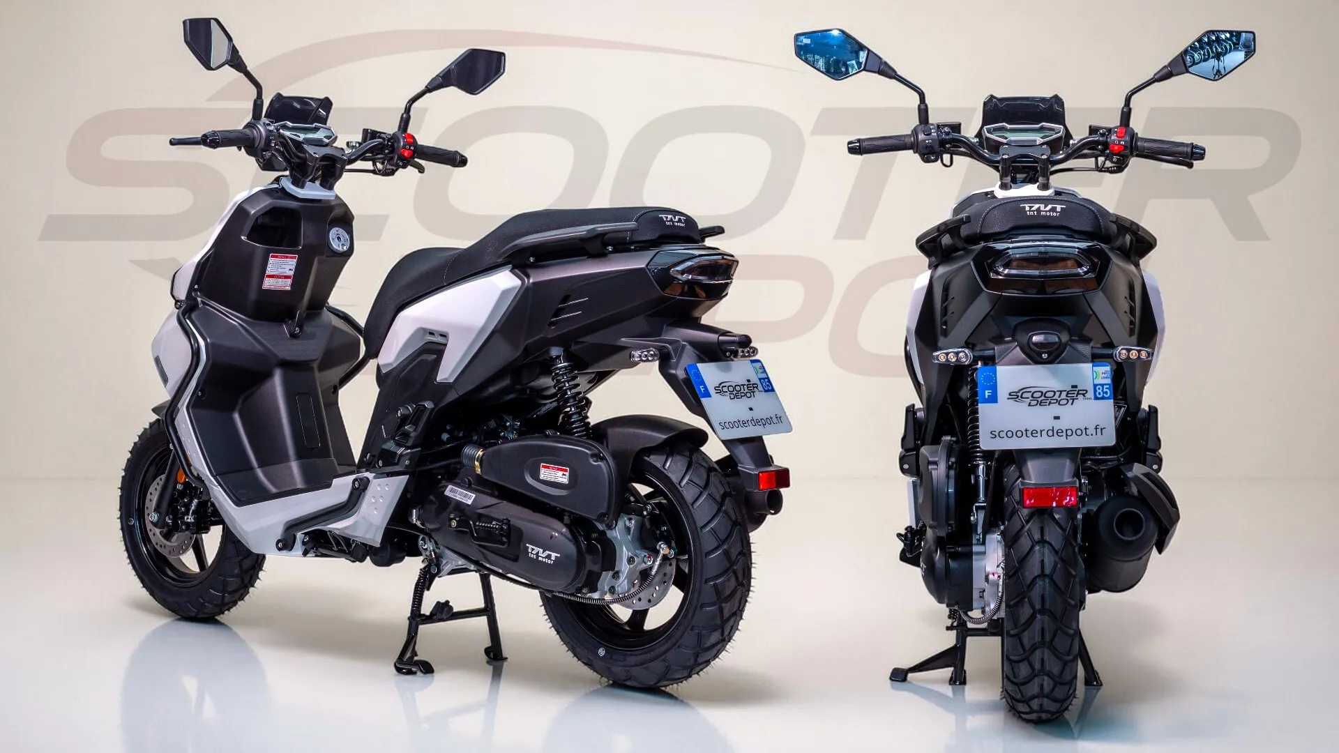 TNT MOTOR ESCAPE 50 Blanc : Scooter urbain blanc style naked 