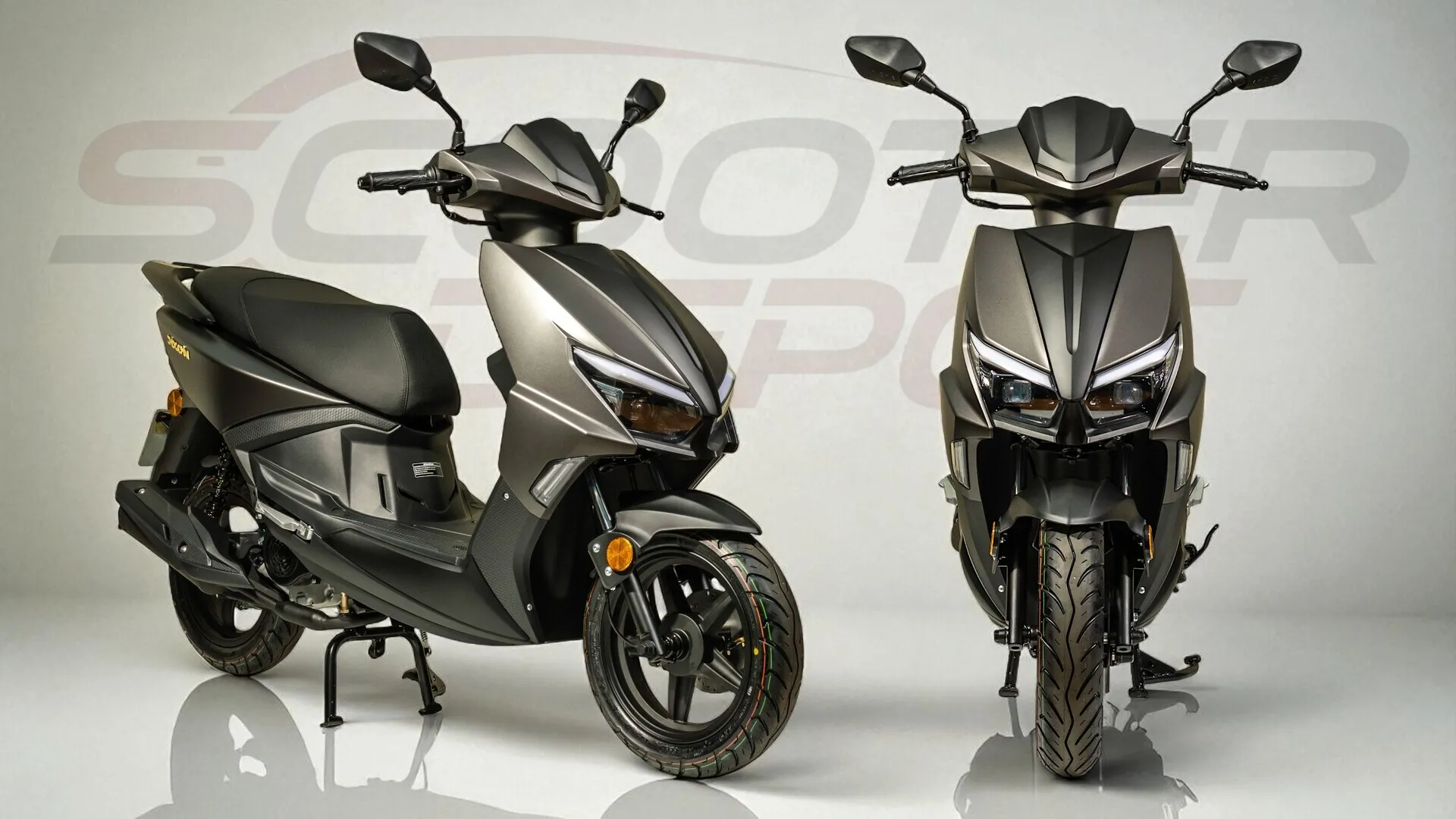 TNT DIXON 12 pouces Gris Mat-Scooter 50cc élégant et moderne