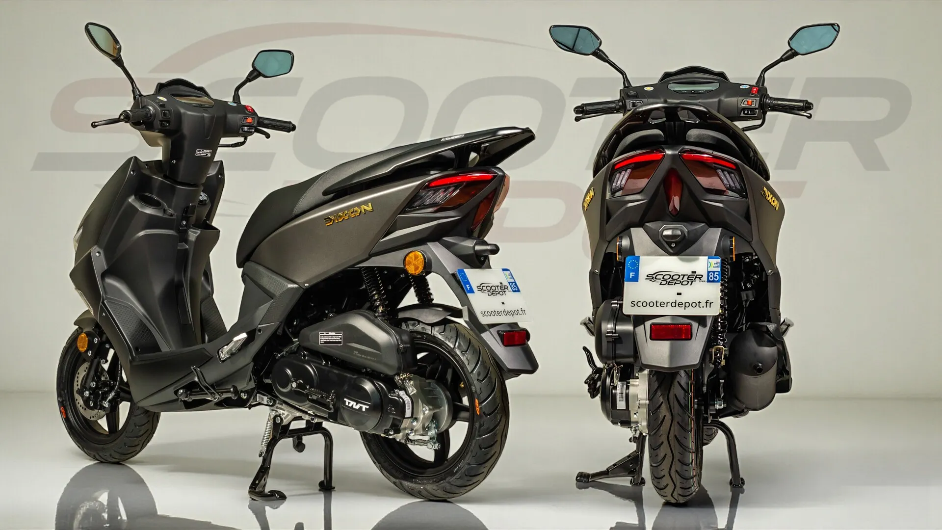 TNT DIXON 12 pouces Gris Mat-Scooter 50cc élégant et moderne