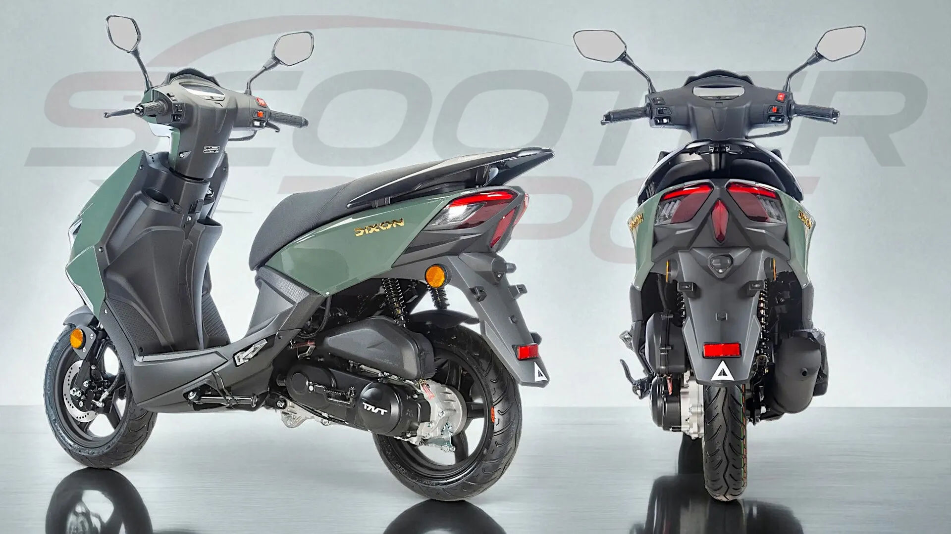 TNT DIXON 12 pouces Vert Kaki-Scooter 50cc stylé dès 14 ans